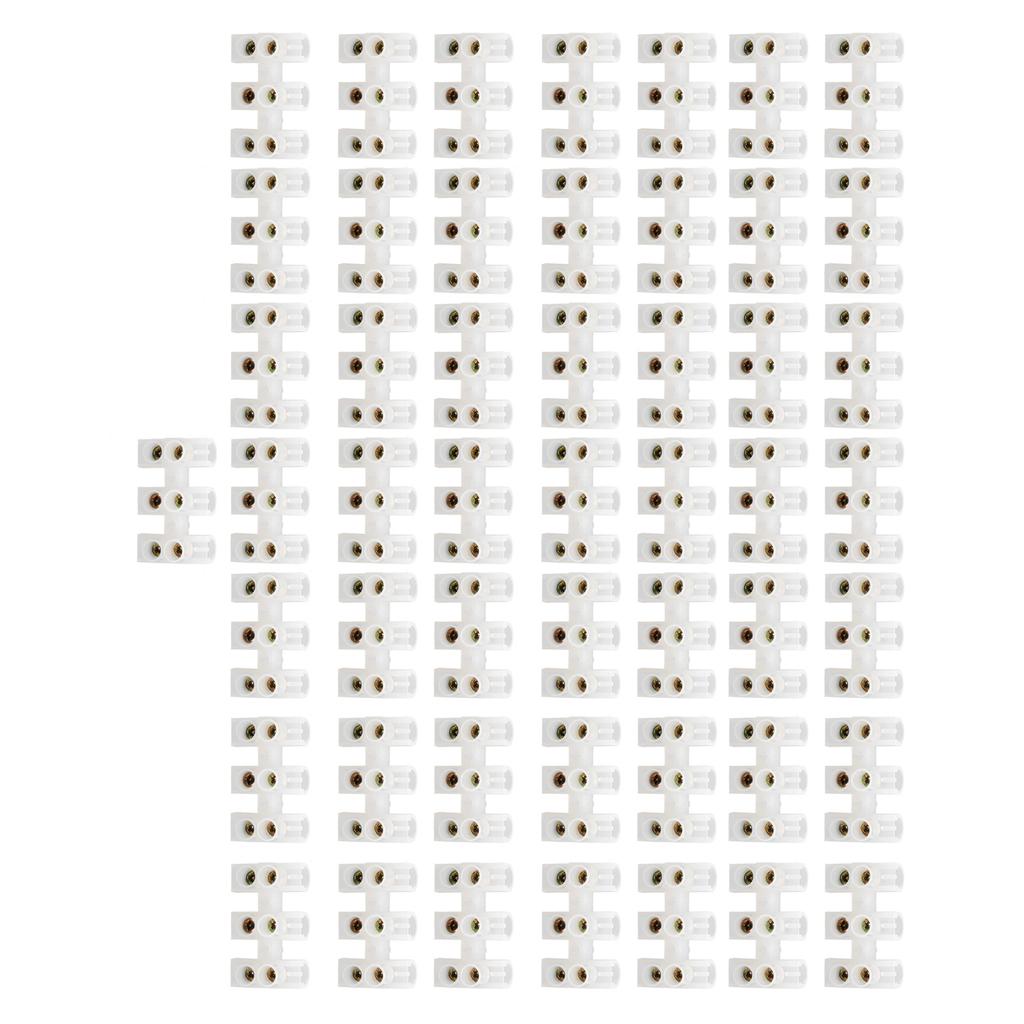 50Pcs Terminal Block Strip FlameRetardant ThroughType Wire Connector 30A Industrial Supplies(3in3out )