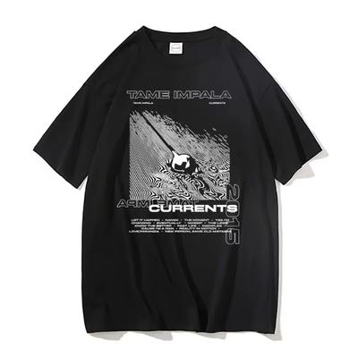 Tame Impala Currents Grafikdruck T-Shirts Herren Casual T-Shirt Männlich Hip Hop Oversized T-Shirt Herren Lndie Pop Rock Musik T-Shirts