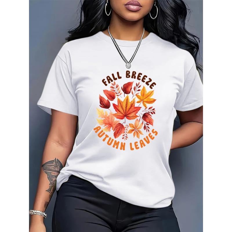 Plus Size - Women S T-Shirt with Euro-American Geometric Design - Lightweight Casual Tee for Summer S белый