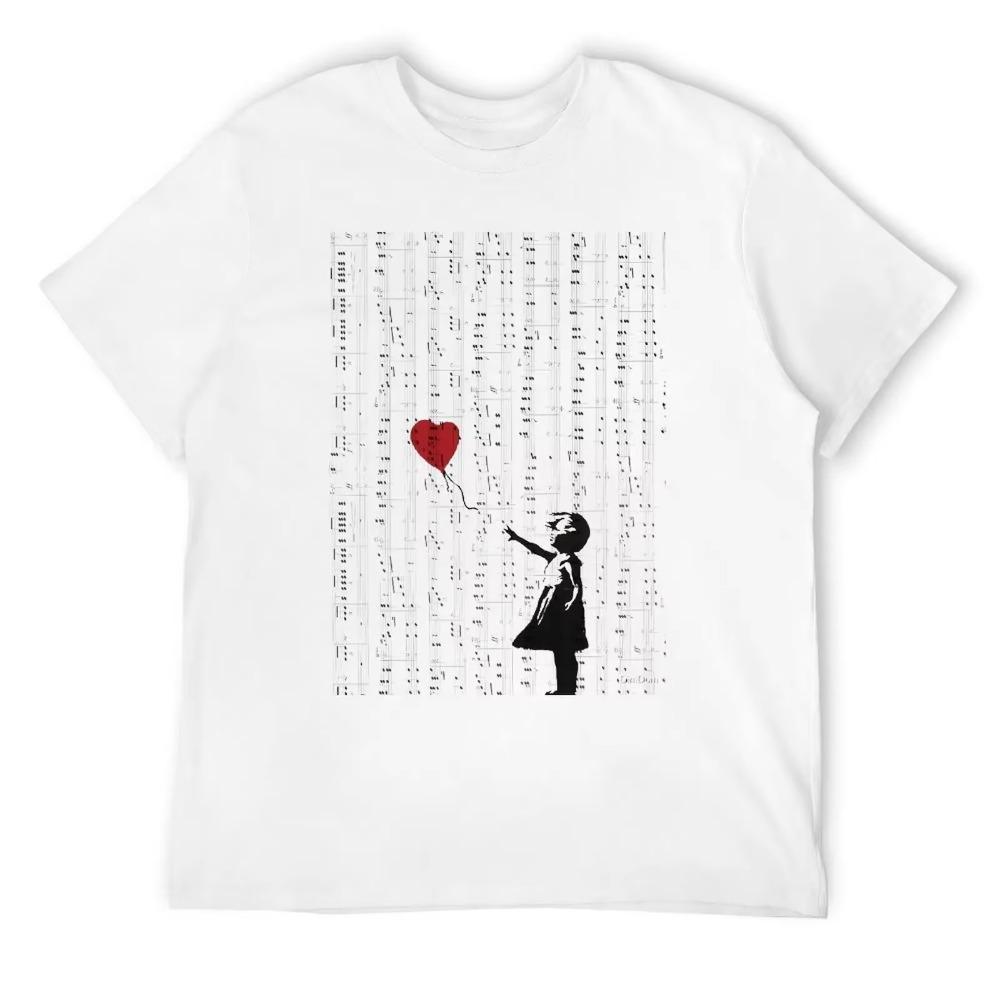 Girl With A Red Balloon T-shirts Novelty T-shirt Fresh Motion  Funny Novelty Fitness USA Size