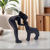 Human And Dog Statue Cute Resin Pet Sculpture for Home Office Desk Shelf