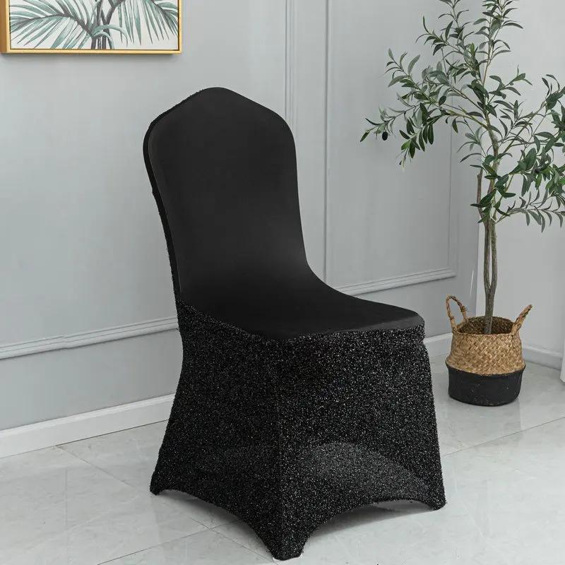 

Sequin Shiny Glitter Chair Covers Gold Silver Colour Spandex Lycra Chair Cover for Home Hotel Wedding Party Luxury Decoration 45x45x90CM