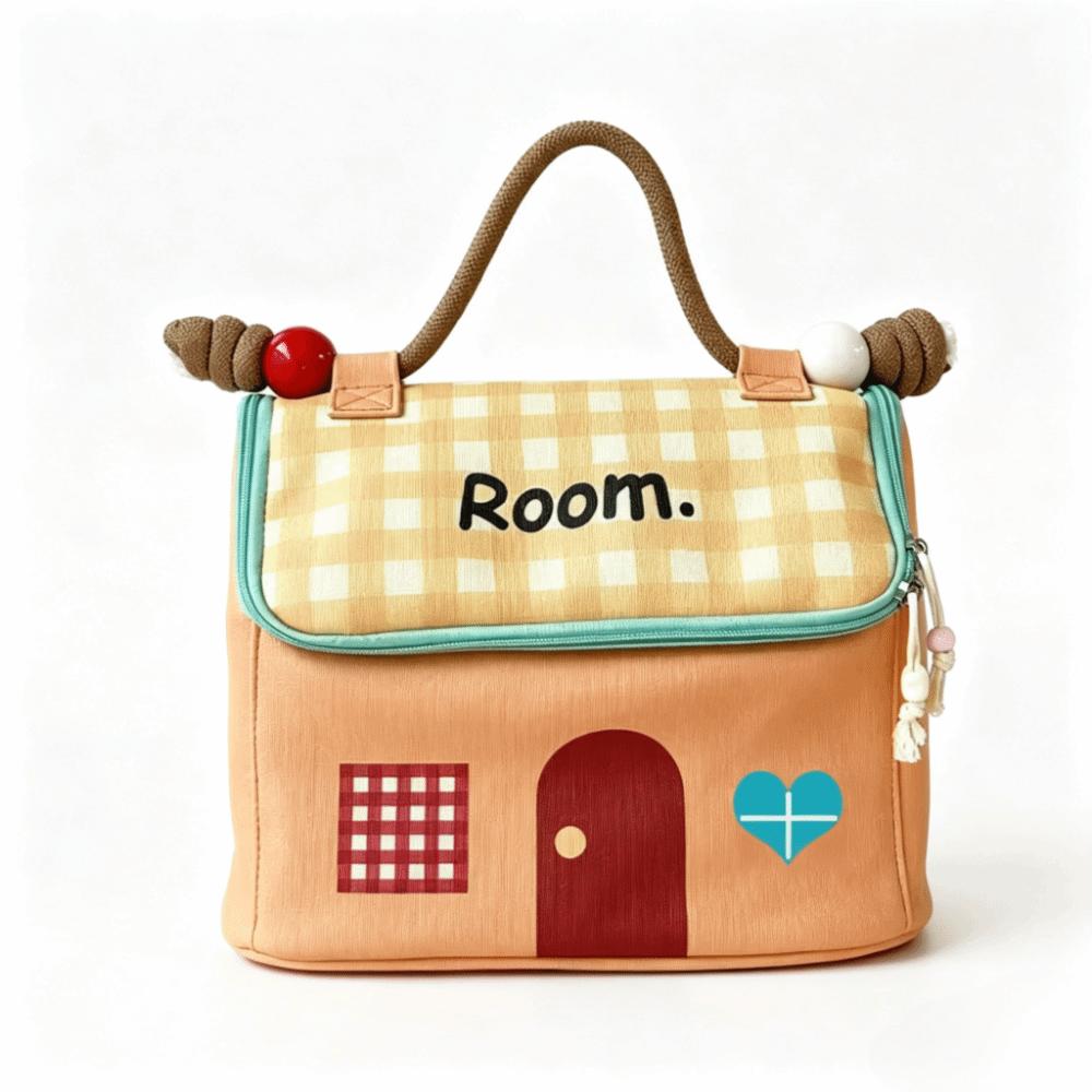Large Capacity Cosmetic Bag House Shape Portable Toiletry Organizer Makeup Bag  Home Storage