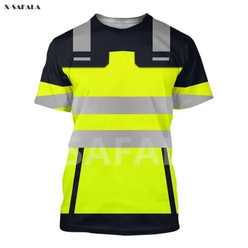 Stromleitungsmonteur Schweißer LKW-Fahrer Mechaniker Elektriker LKW 3D-Druck T-Shirt Herren Oberteil T-Shirt Nicht-Arbeitskleidung Cosplay Sicherheitsuniform