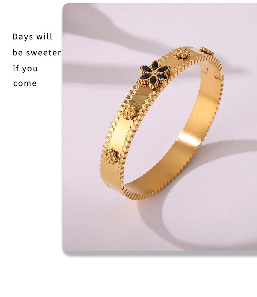 18K Gold-Plated Zircon Snowflake Ferris Wheel Bracelet