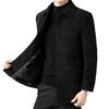 New Autumn and Winter Velvet Coats for Men, Single-breasted, Thickened Woolen Coats for Men, Middle-aged and Elderly Dads