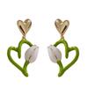 Unique Flower Studs Earrings Handmade Earrings Fashion Heart Earrings Alloy Texture Suitable for Various Occasion Wear