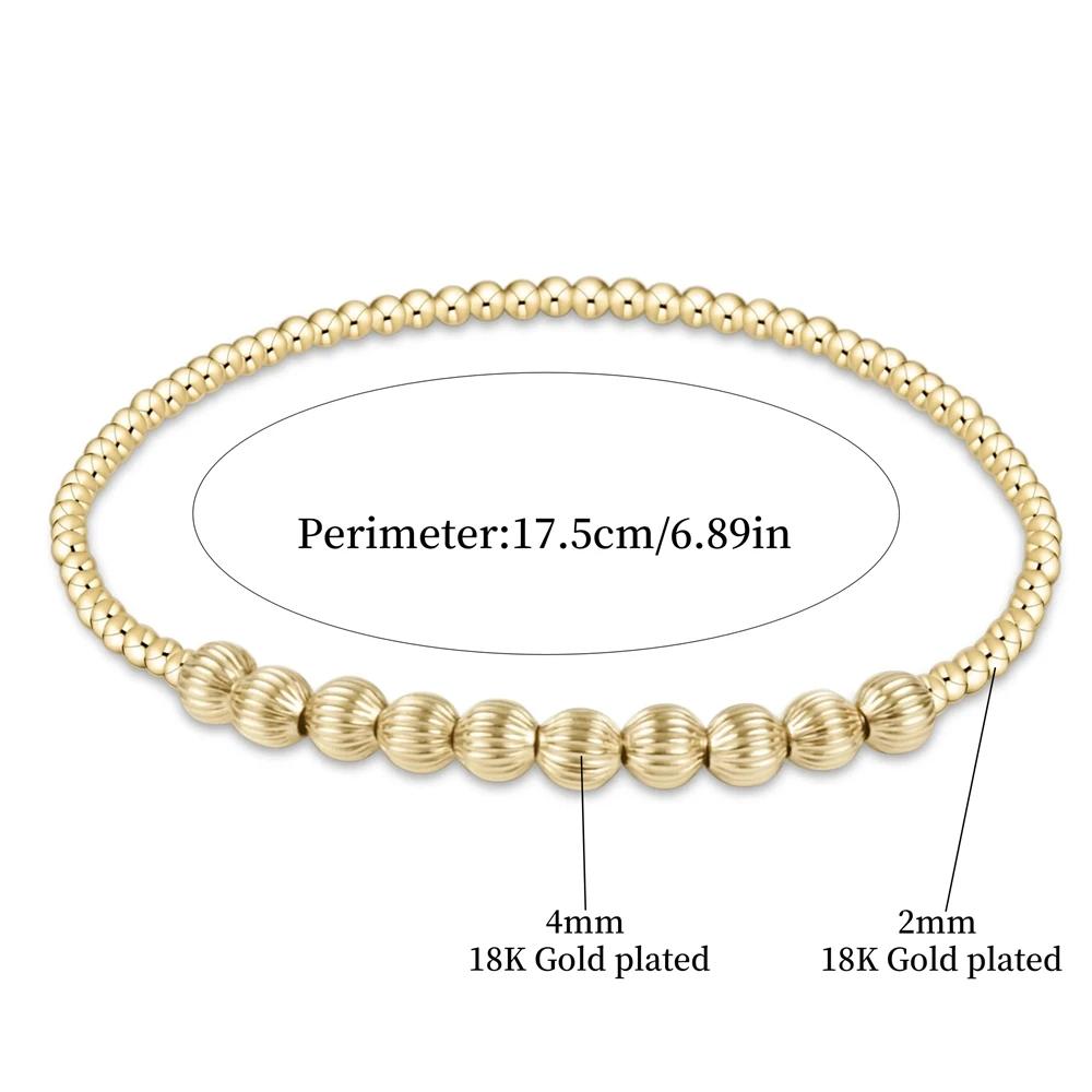 Vlen Bohemian Gold Ball Beaded Bracelet Set Handmade Fashion Chunky Statement Jewelry for Wedding Anniversary Gift