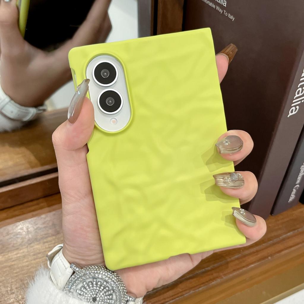 Lanyard Wrist Strap Case For Samsung Z Fold 8 Wrinkles 3D Water Ripples Cases for Galaxy ZFold 8 7 6 5 Fold8 Slim Matte PC Cover