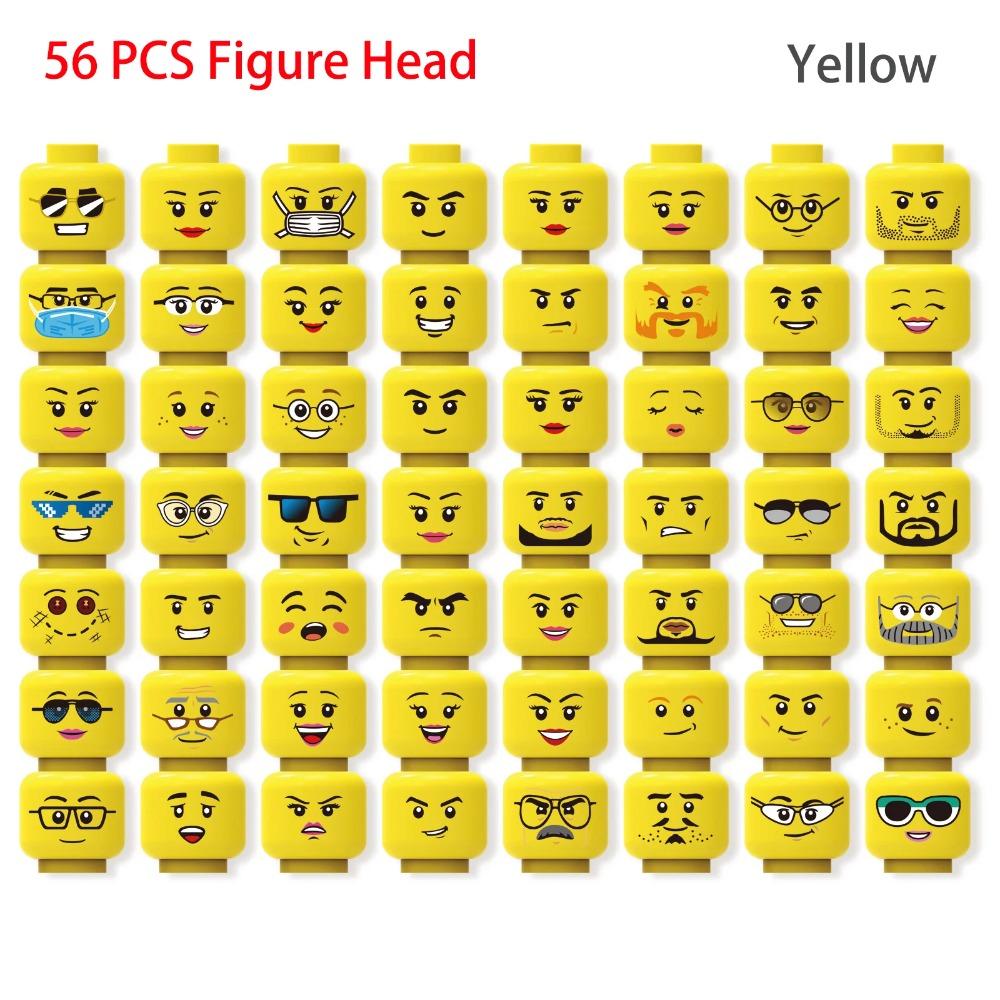 

ww2 Military Soldier Figures Face Heads Set Accessories Parts Building Blocks Action Dolls MOC Bricks for Children Kids Toys