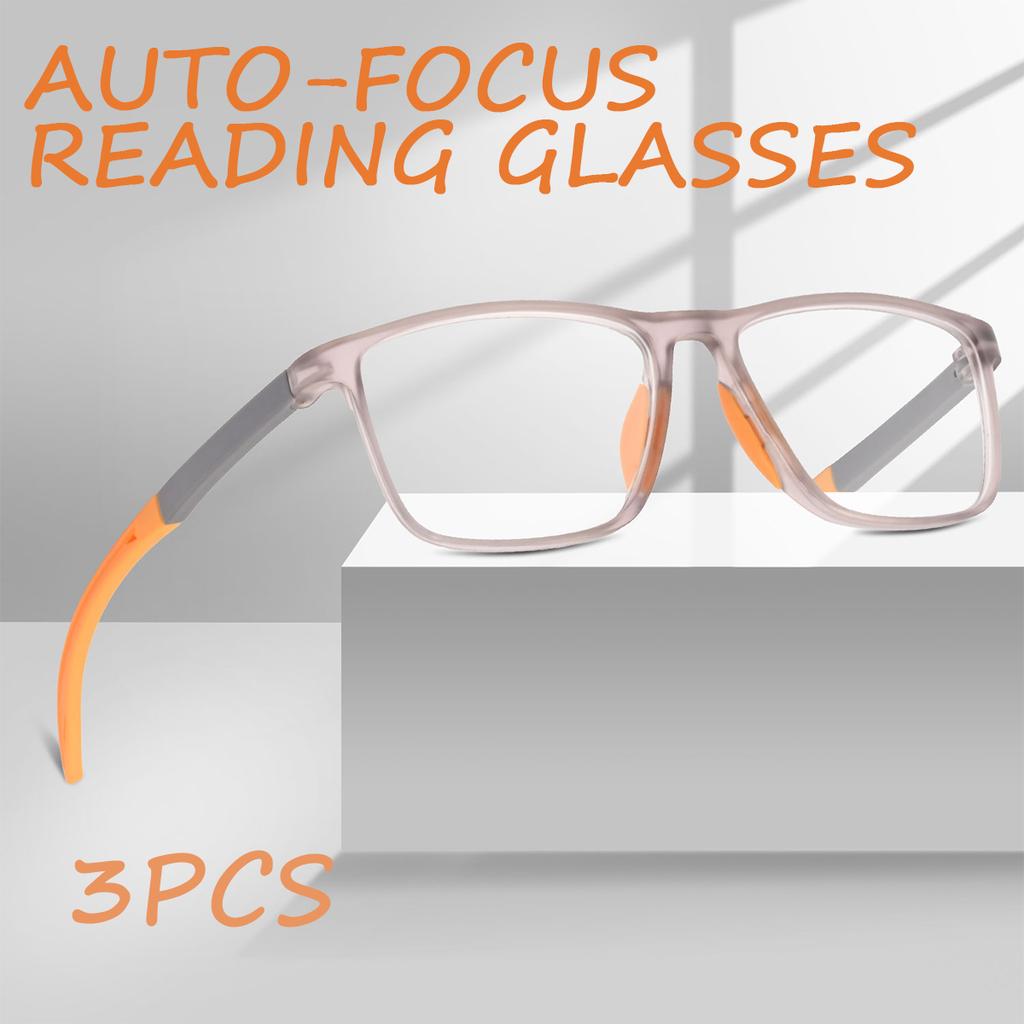 2pcs Auto-Focus Reading Glasses - Blue Light Blocking PC Frame Comfort Fit Stylish Unisex Design for Men & Women