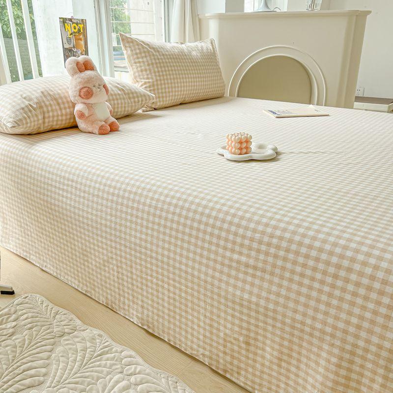 Minimalist Striped Thick Solid Bed Sheet For Single Double Household & Student Dormitory Bed