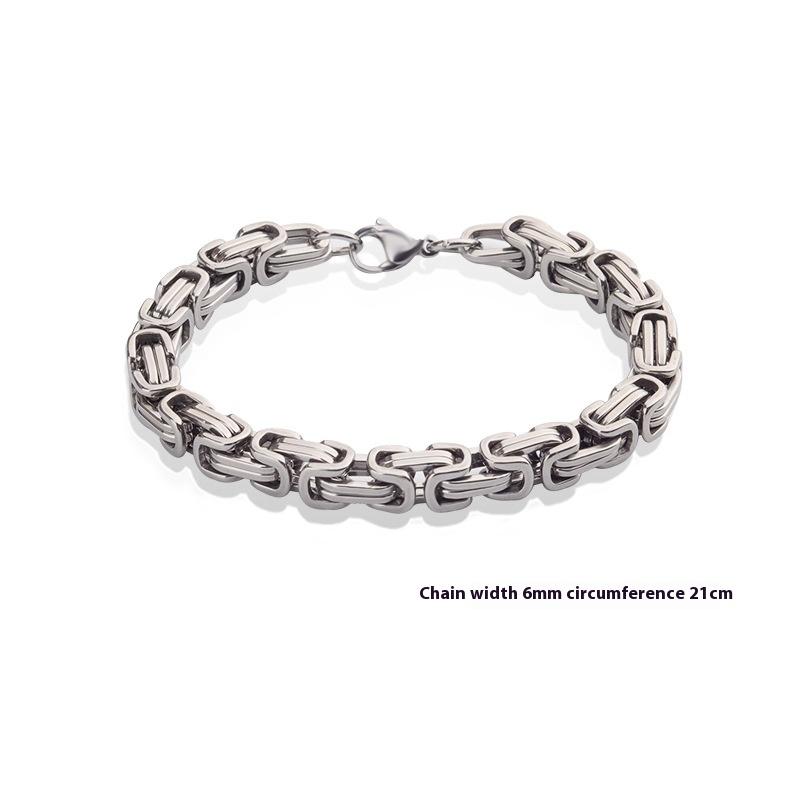 

Браслет из титановой стали для мужчин и женщин, браслет 6/8 мм, ручная цепь, хип-хоп украшение, подарок