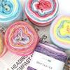 Handgewebt Regenbogen Wolle Garn Farbverlauf Mehrfarbig Garnfärbung Häkeln Kuchen Garn Sofa