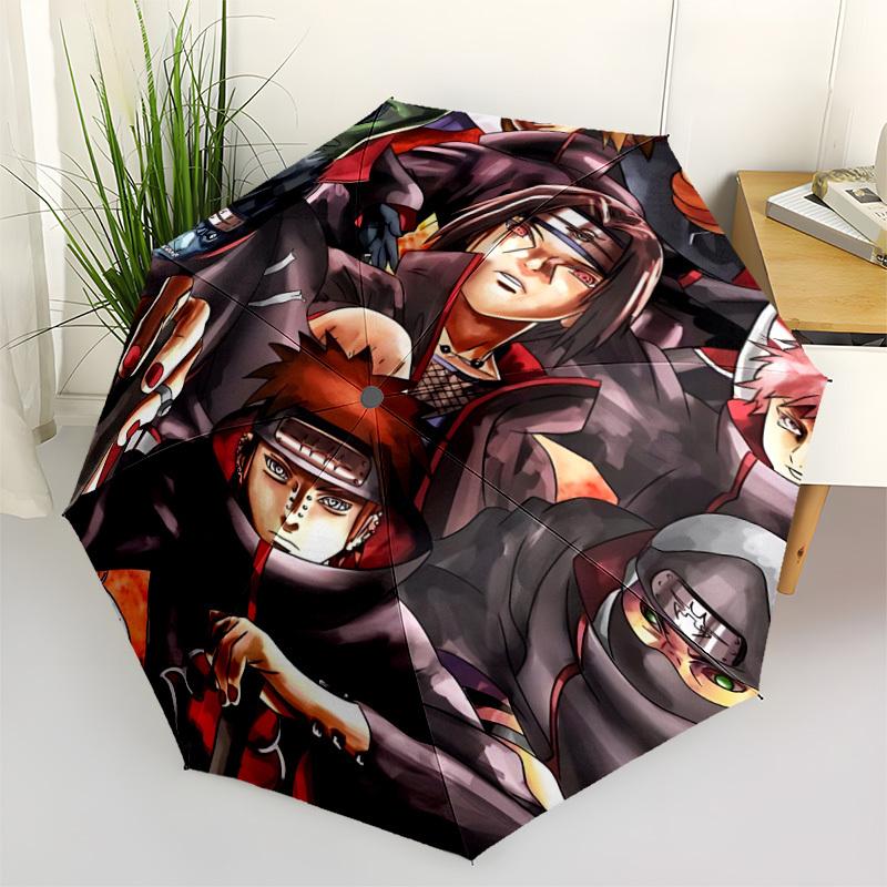 1pc Naruto Automatic Folding Umbrella, Sturdy And Durable Automatic Folding Umbrella with 8 Ribs,  a0911028