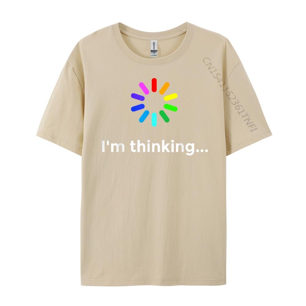 I M Thinking Geek Nerd Computer Programmer Techie T Green And White Graphic T Shirt Short Sleeve TShirt