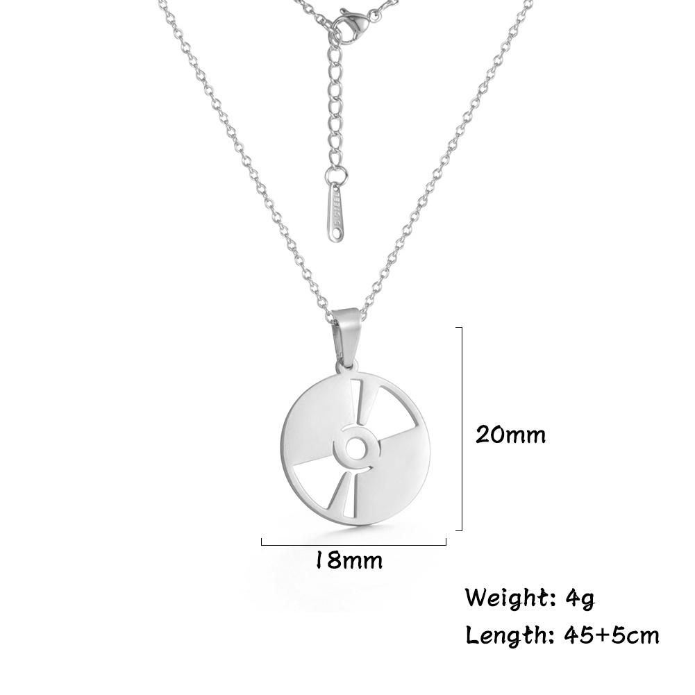 Music Guitar Pendant Necklace for Women Men Stainless Steel Gold Microphone Accordion Neck Chain Jewelry Gift