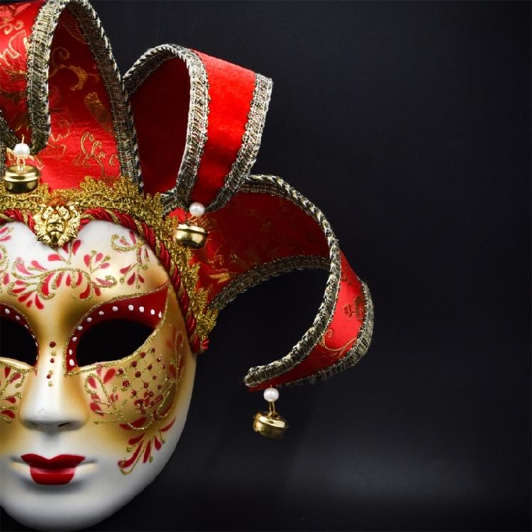 Maškarní maska Maska na celý obličej Maska na Mardi Gras Benátská maska Párty maska Jesterova maska Karnevalová maska Halloweenská maska