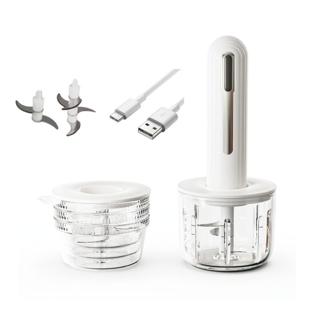 

Powerful Motor Electric Meat Grinder USB Rechargeable Cordless Vegetable Chopper Vegetable Prep белый