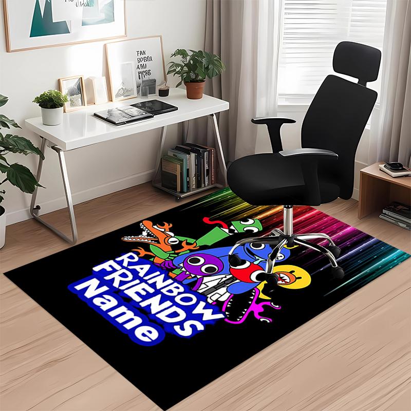 Benutzerdefinierter Teppich mit Regenbogenfreunde-Aufdruck, für Bürostuhl Wohnzimmer Schlafzimmer Küchenraum Dekoration Geschenke.