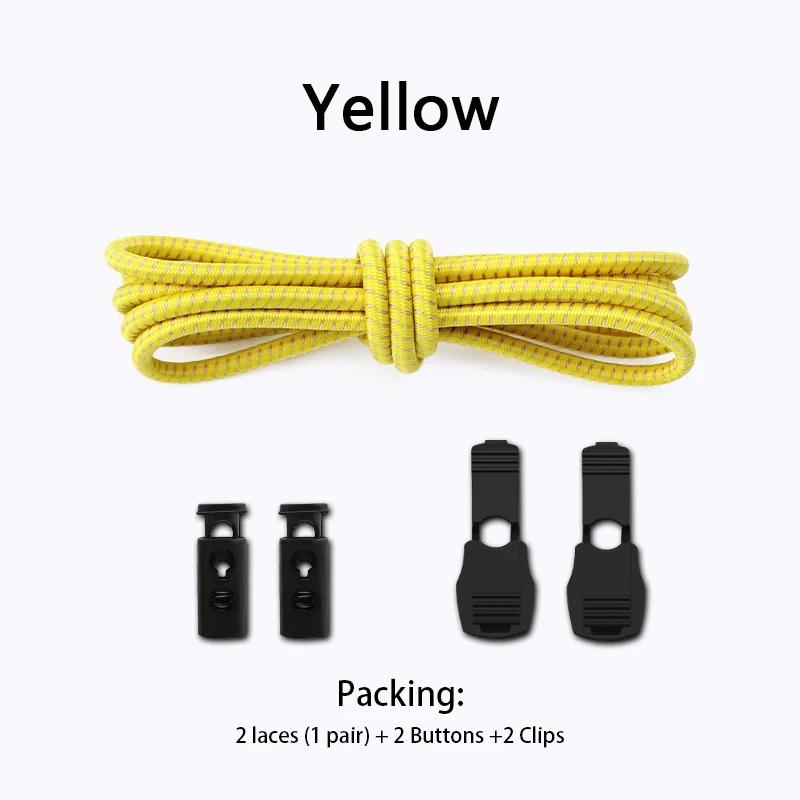 1Pair Elastic Shoe Laces Sneakers Tennis Lock Shoelaces Without Ties Adult Kids Round Shoelace Rubber Bands for Shoes Accesories