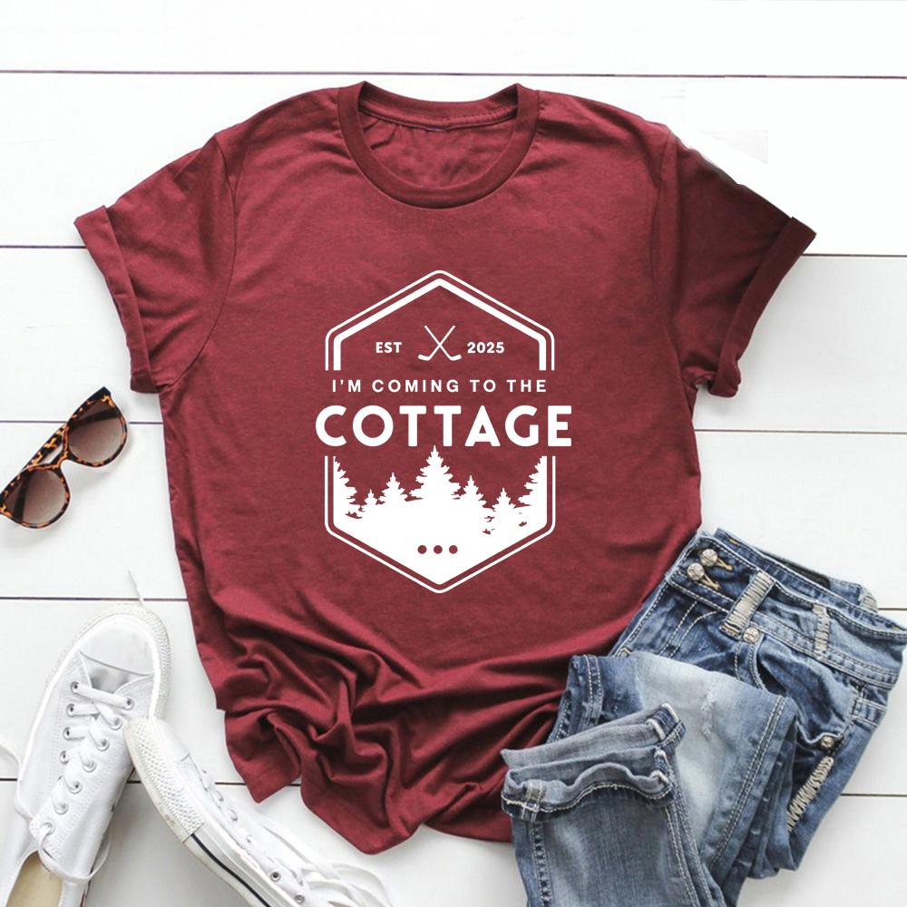 Coming To The Cottage T-Shirt Hockey Romance Inspired Shirt Heated Rivalry Booktok Tee Unisex Short Sleeve Tshirt Outdoors Tee