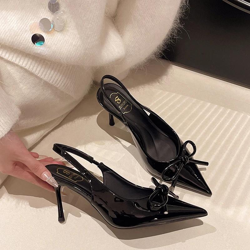 2025 New Summer High Heel Pumps Women Sandals Shoes Fashion Shallow Butterfly-knot Shoes Elegant Wedding Party Shoes