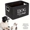 Pet Storage Box - Black Plush Durable Polyester No Assembly Toy Blanket Rope Organizer Basket Pet Chest Organizer