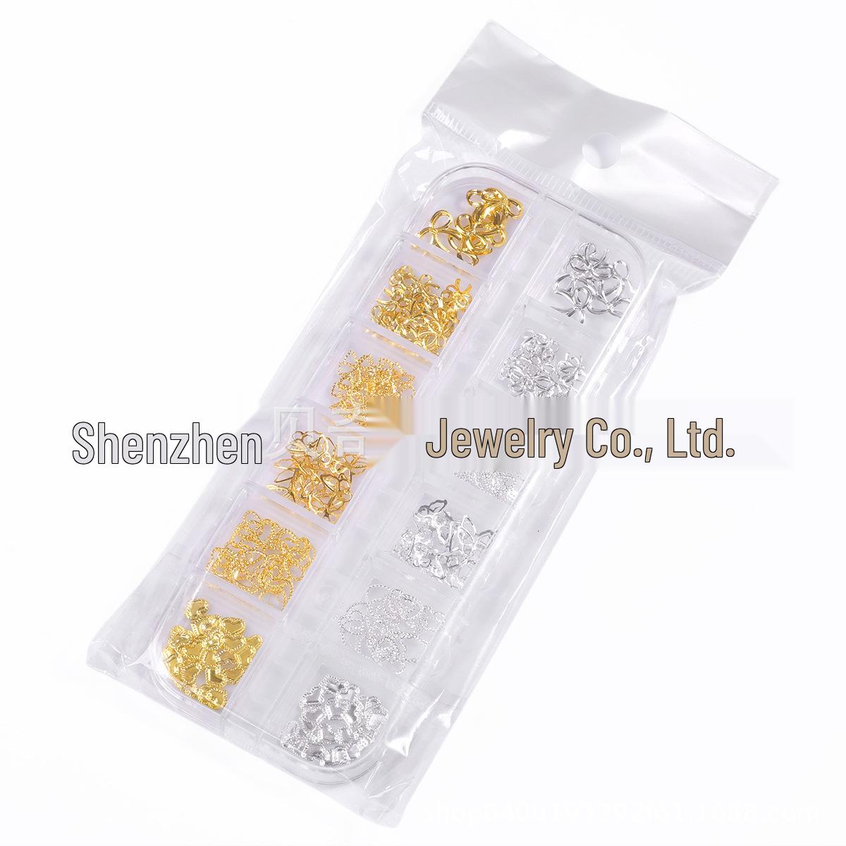 Gold & Silver Bow Heart Fairy Style Nail Art Stickers