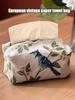 Serviettholder Europeisk Vintage Stil Stuebord Oppbevaringspose Jacquard Tegnet Papirpose Husholdnings Skrivebord Papir Tegnet Pose