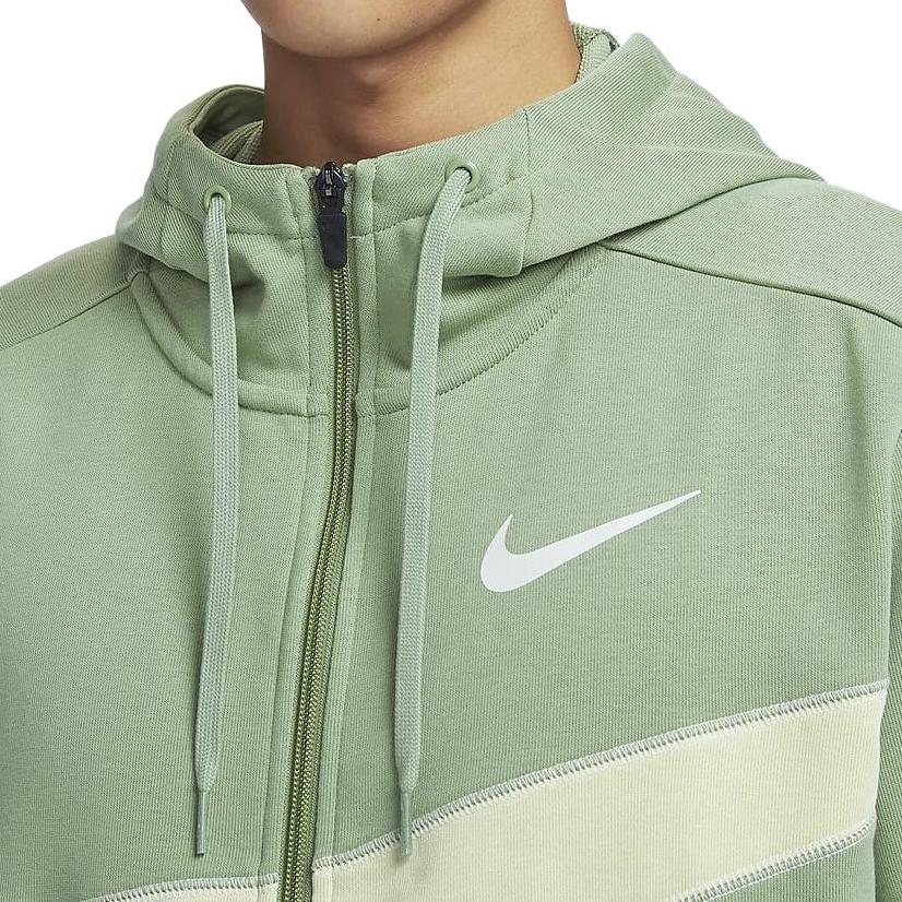 Nike Colorblock Quick-Dry Hooded Zip-Up Casual Jacket Men Outerwear Olive-Green FB8576-386
