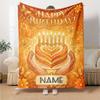 Happy Birthday Celebration Blanket Personalized Name Soft Warm And Versatile For Sofa Bed Office And Travel Machine Washable Comfortable In All