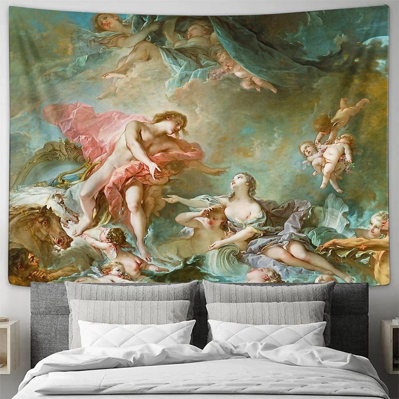 Vintage Tapestry Wall Hanging Renaissance Art Biblical Scene Home Decor Bedroom Living Room Aesthetic Wall Art
