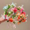 1PC Fairy Wreath Photography Props Headdress Bohemian Style Ribbon Headband Forest Series Headpiece Floral Wreath