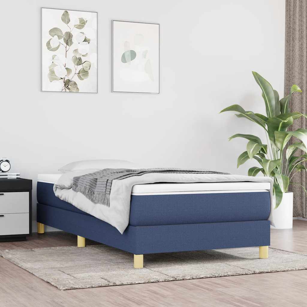 Box Spring Bed Frame Blue 80x200 cm Fabric