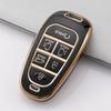 4/5/6/7 Buttons Gold Edge TPU Remote Key Fob Case Cover for 2020-2021 Hyundai Sonata Nexo DN8 Santa Fe TM Tucson NX4 Staria Ioniq