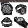Salvatore Marra Men's Solar Chronograph Watch, Model SM24108, Tachymeter Bezel, All Black, Stainless Steel, 10 ATM