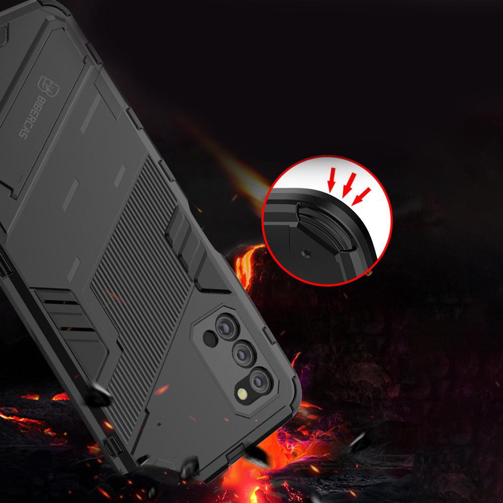 Case for Samsung Galaxy A03s, Military kickstand, black