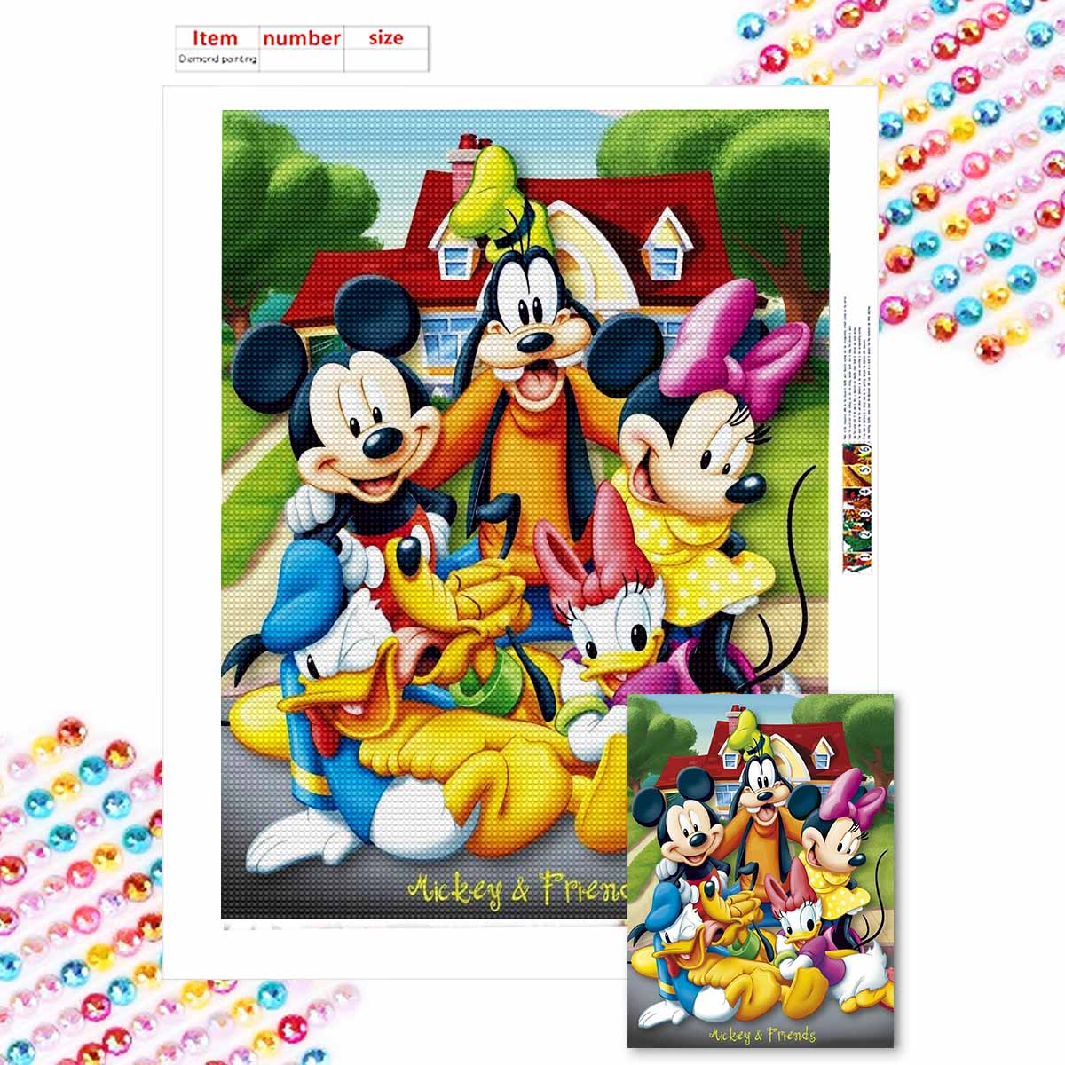 

Алмазная живопись своими руками, милые персонажи, набор для вышивания крестиком, мозаичное искусство, алмазная живопись, полный круглый алмаз, украшение для дома Round 30x40cm