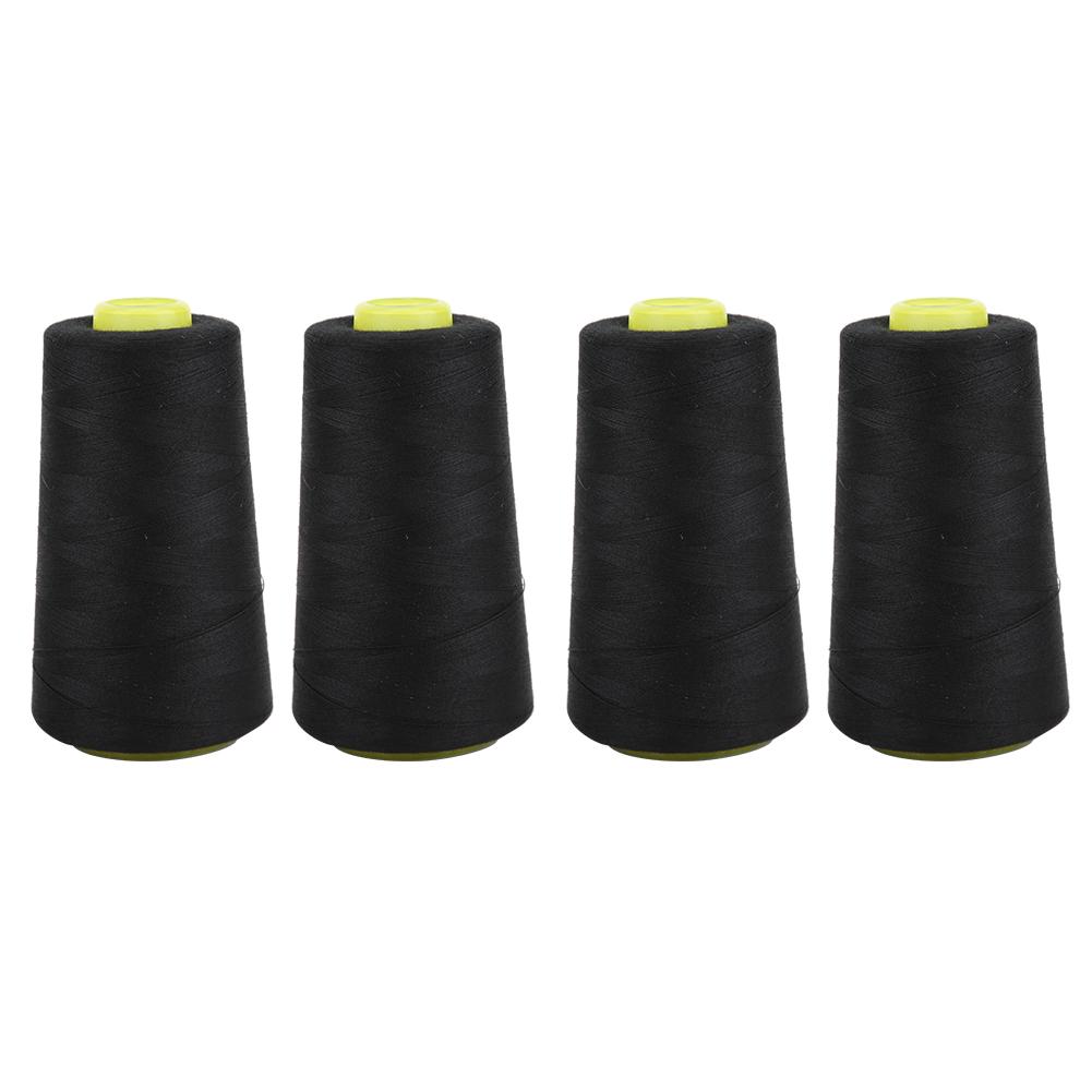 

4PCS High Grade Polyester Thrd Sewing NaMachine Accessories Needle Thrd 3000 Yards for Clothes(Black )