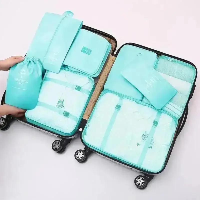 8PCS Clothes Storage Bag Foldable Storage Bag Portable Travel Management Luggage Portable Luggage Multipurpose Home Supplies
