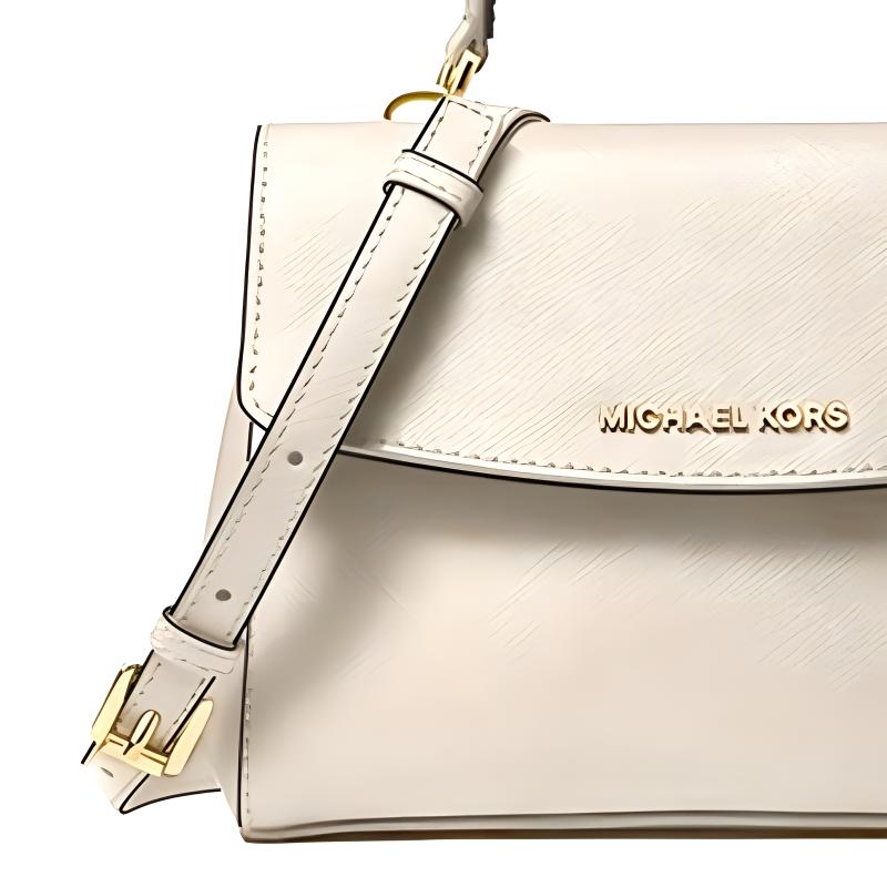 New MICHAEL KORS MK Ava Cow Leather Handbag, Shoulder Bag, Crossbody Bag Mini Women's Milk White 32F5GAVC1L289