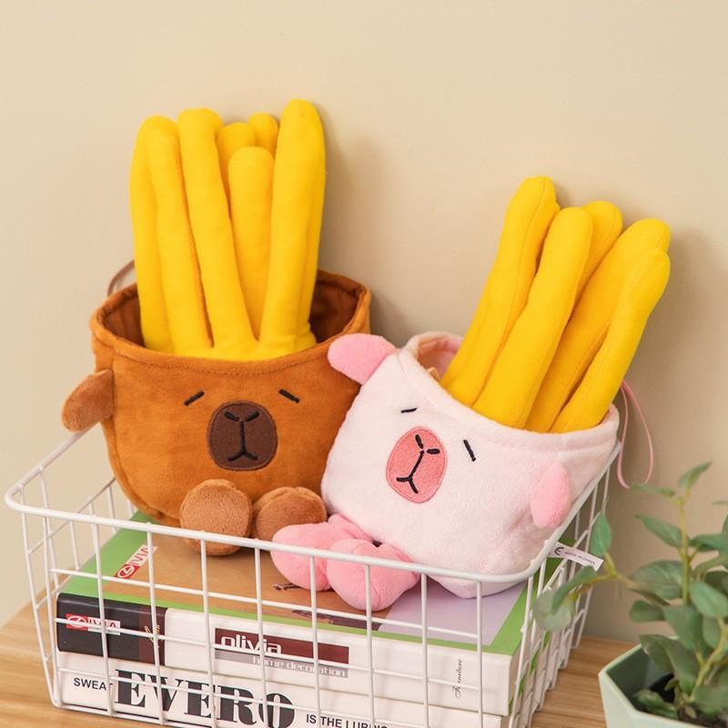 Fries Capybara Bag Plush Toy Cartoon Stuffed Doll Room Sofa Decoration Gift Kids