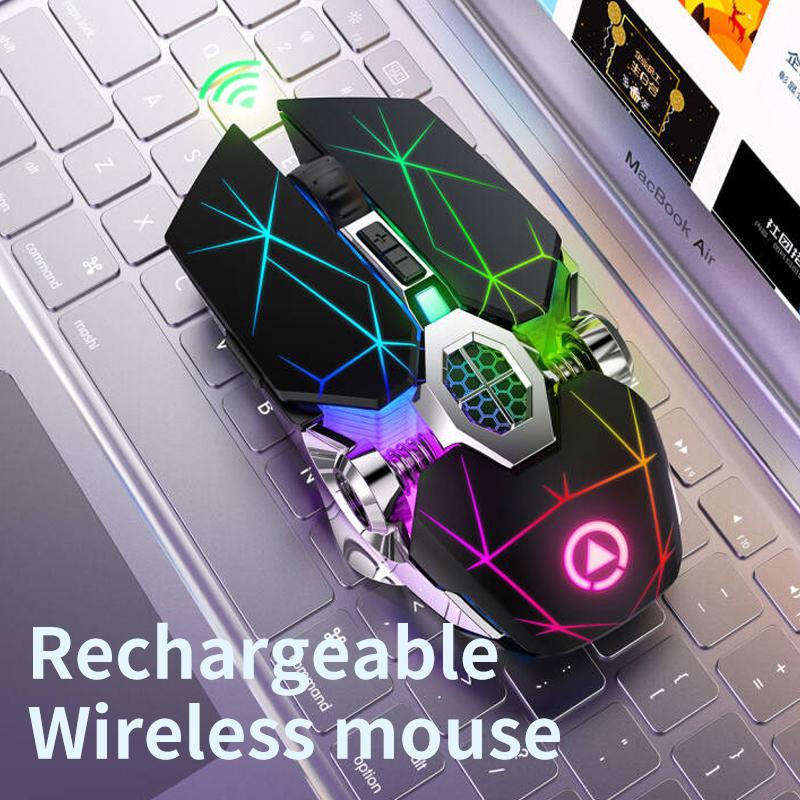 Wireless Mouse Rechargeable Ergonomic For MacBook Laptops Computer PC 2.4G Mice