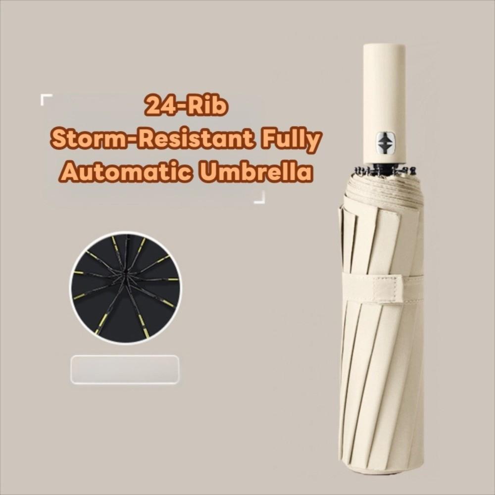 Solid Color Reinforced 24-Bone Umbrella Large Anti-UV Sunscreen Umbrella Summer