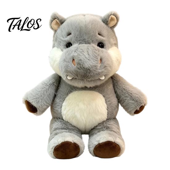 Washable Suede Plush Running Hippo Toy, 45cm Interactive Hand Puppet Stuffed Cute Animal Companion for Kids, Soft Cuddle Doll, Party Holiday Gift