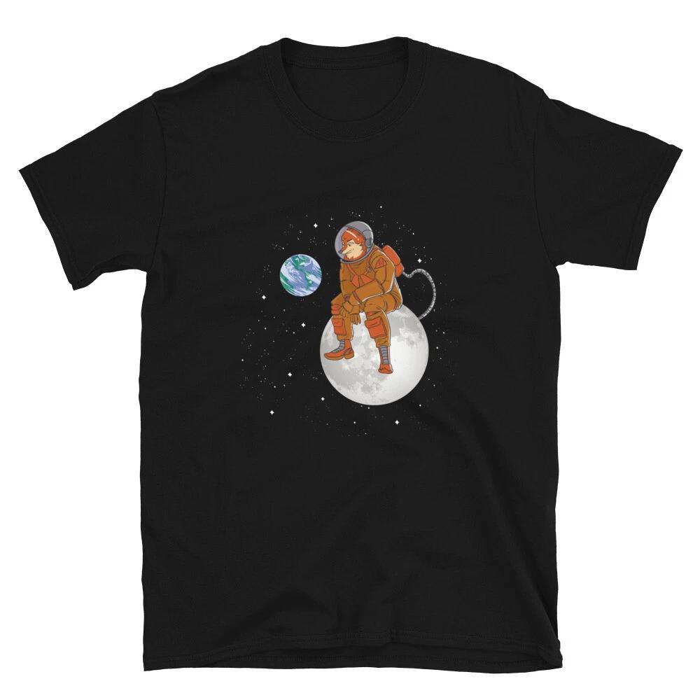 Fox Sitting On The Moon Watching The Earth Classic Fit T-Shirt L