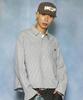 GLACK Gs016 Studded Point Crop Long Sleeve Shirt (Gray)