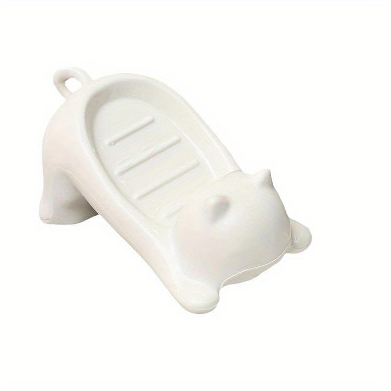 1pc Cartoon Cute Cat Soap Box Creative Soap Box Storage Rack Sanitary Drain Box Water Bath Bathroom