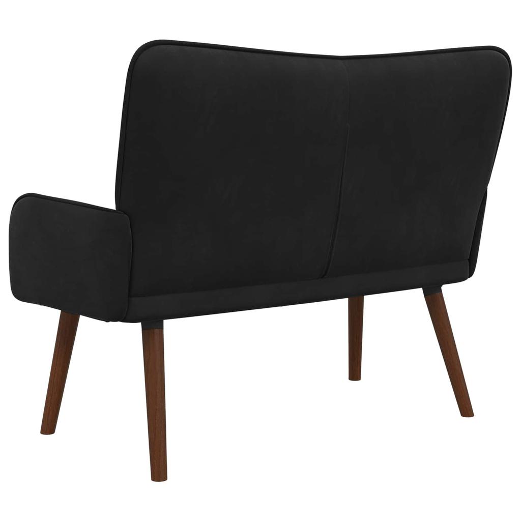 2 Seater Sofa in Black 115 x 61 x 87 cm Velvet (V)
